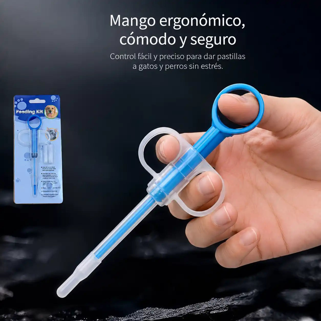 JERINGA DISPENSADORA DE PASTILLAS PARA MASCOTAS 2X1