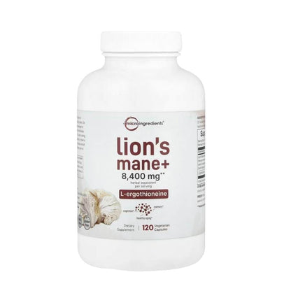 Melena de León con L-Ergotioneína, 120 cápsulas de origen vegetal | Apoyo para la salud cerebral, energética y inmunológica | Sin OMG