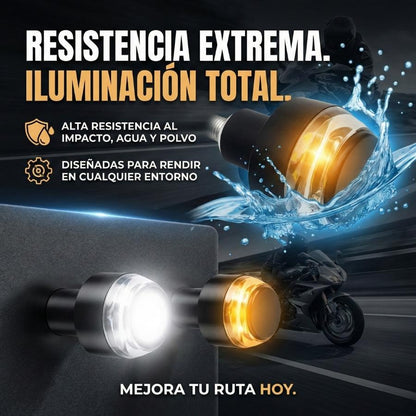 Luz Led Para Manubrio de Motocicletas | Direccionales, Luz De Señal De Giro | Luz Blanca y Luz Ámbar