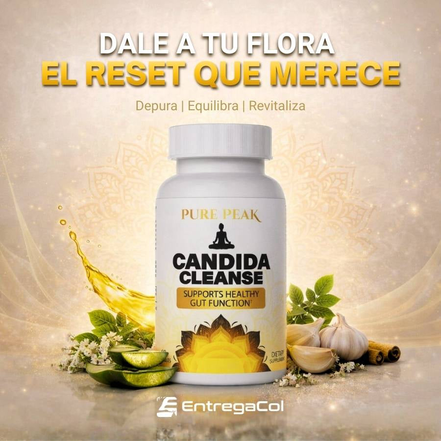 Candida Cleanse - Apoyo para el Intestino y Colon, Fórmula Herbal y Probiótica Avanzada, 60 capsulas - Hoja de Orégano, Ajenjo, Nuez Negra, Ácido Caprílico