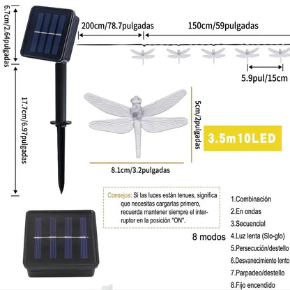 Guirnalda De Navidad De Libelula Usb 5m