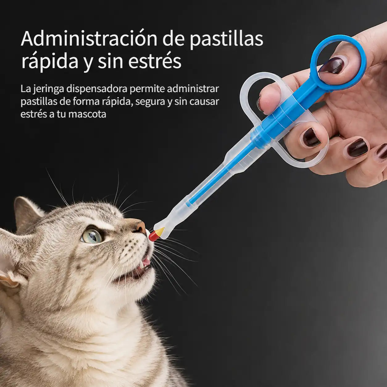 JERINGA DISPENSADORA DE PASTILLAS PARA MASCOTAS 2X1