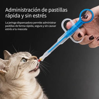 JERINGA DISPENSADORA DE PASTILLAS PARA MASCOTAS 2X1