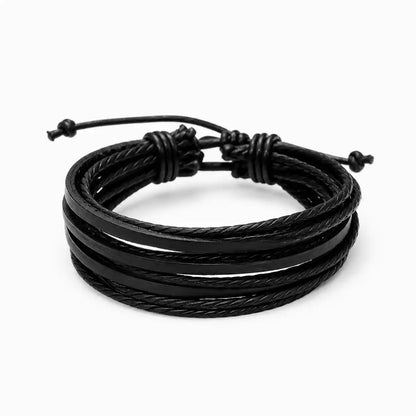 Brazalete Kodiak Leather Artesanal de Cuero Multi-hilo