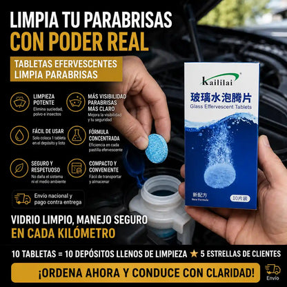 Pastillas Limpia Parabrisas Efervescentes