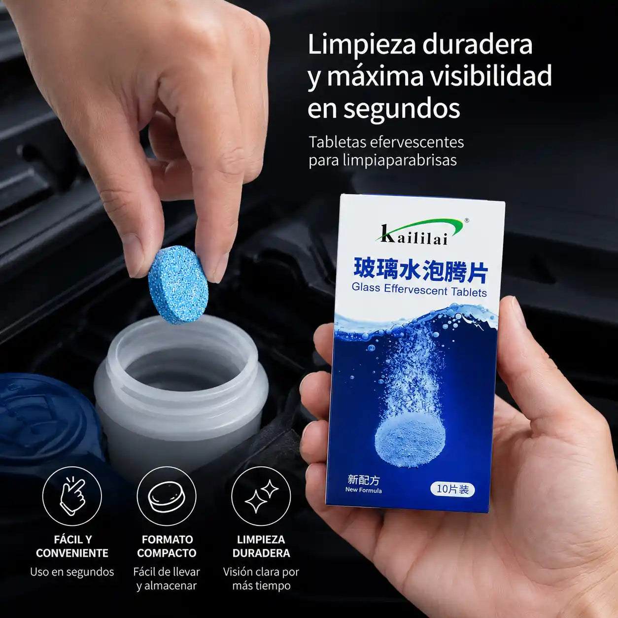 Pastillas Limpia Parabrisas Efervescentes